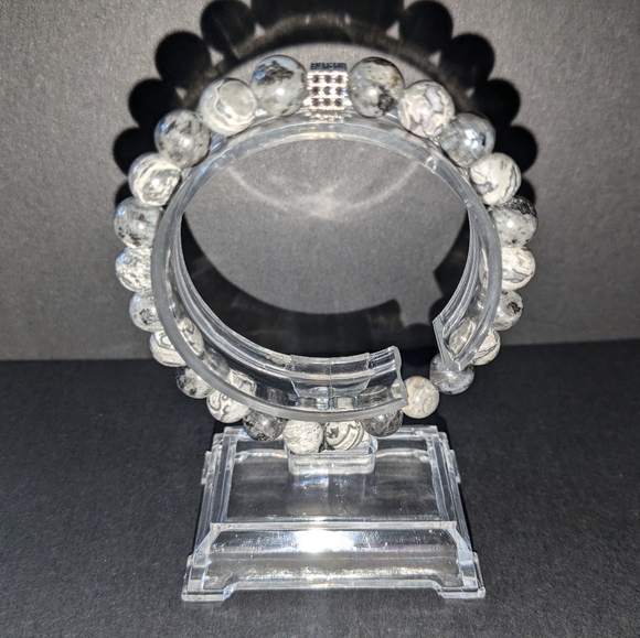 Lion's Jasper Stretch Bead Bracelet - Picture 3 of 4